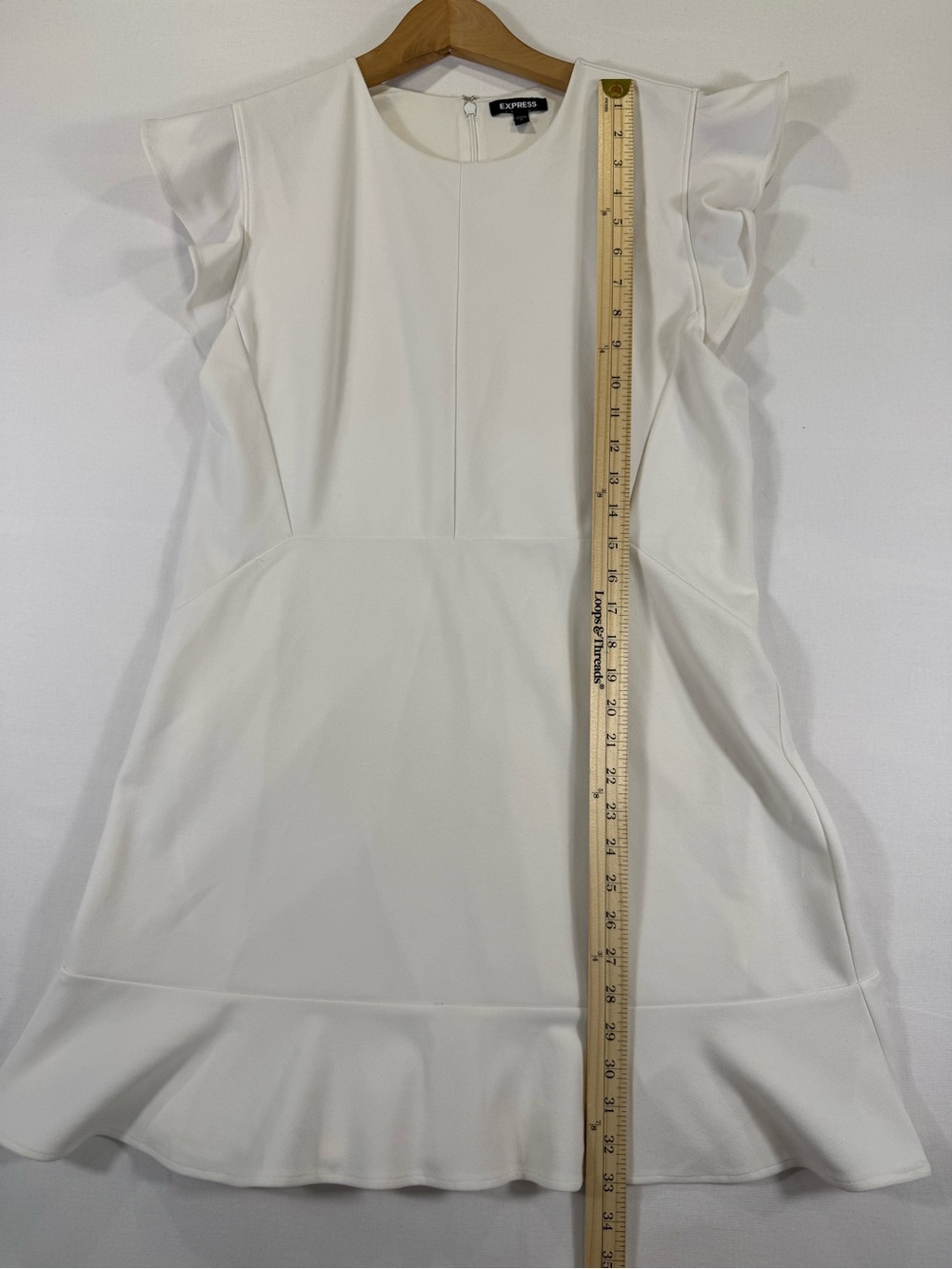 Express White Ruffle Sleeve Mini Dress - Picture 4 of 9